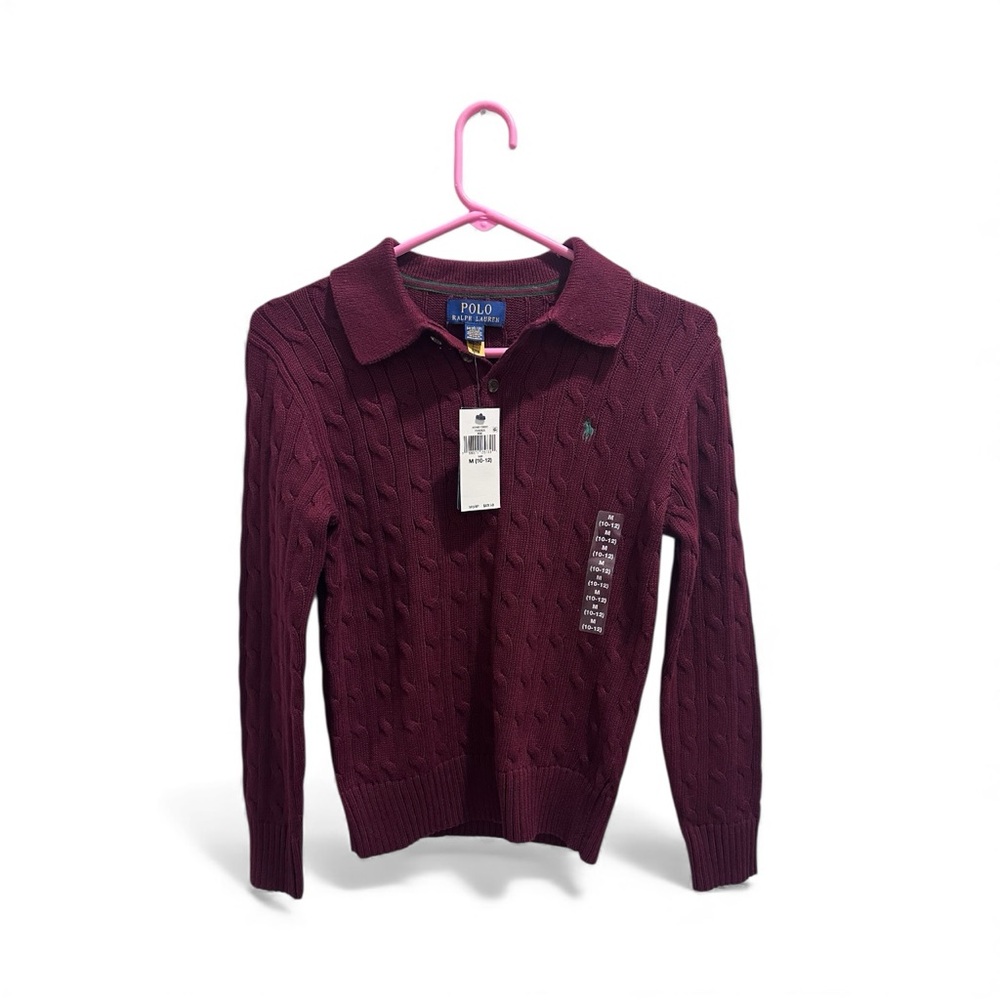 Polo Ralph Lauren Burgundy Cable Knit Sweater